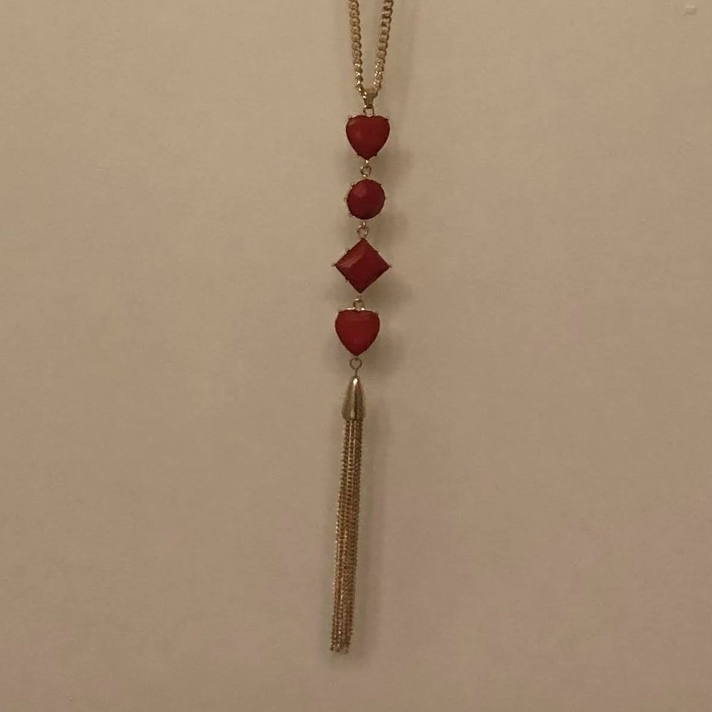 NWT Thalia Sodi long heart pendant with tassel